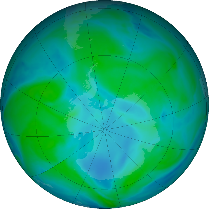 Antarctic ozone map for 27 December 2022